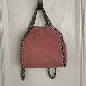 Stella McCartney Dusty Rose Chain-Trim Mini Shoulder Bag